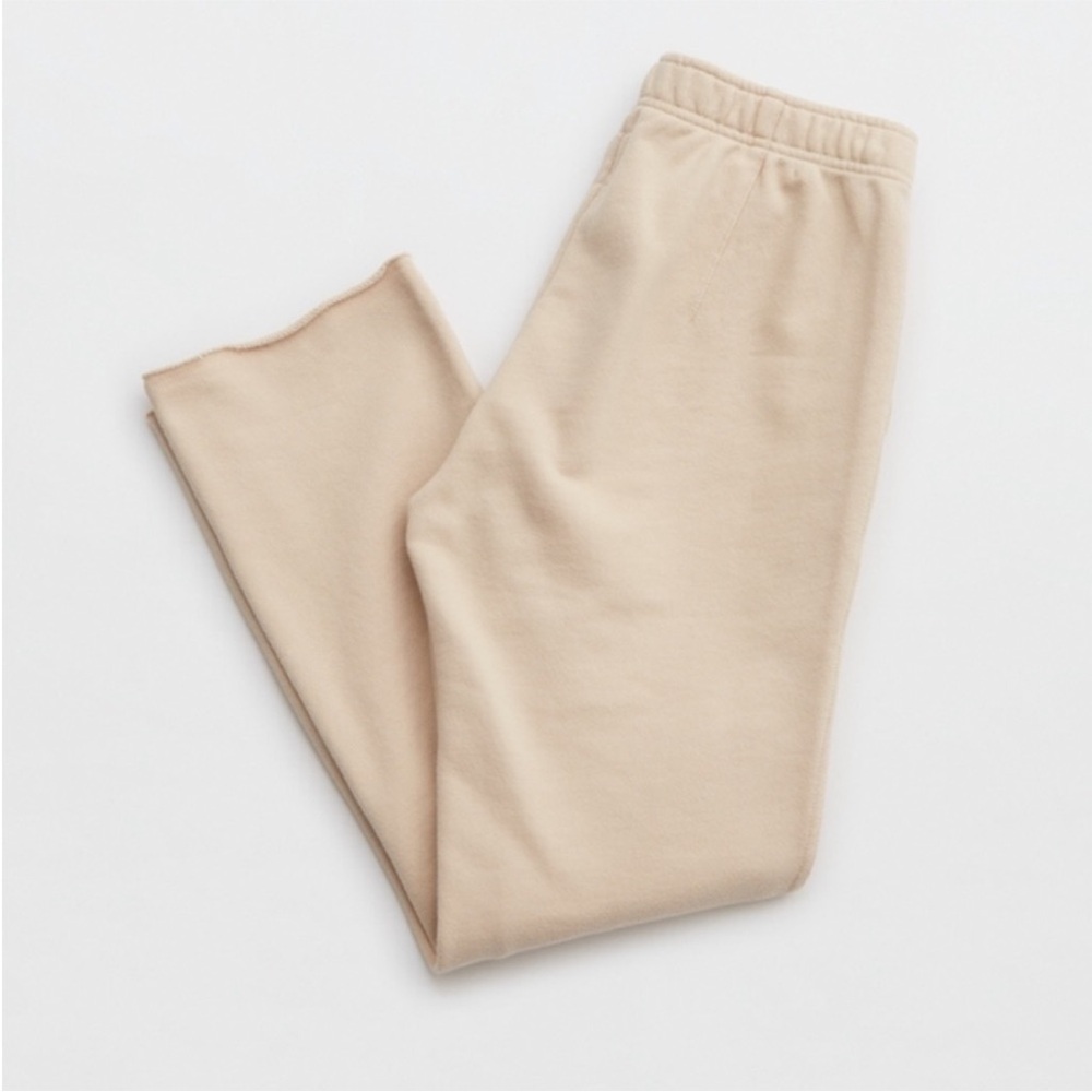AERIE TAN SLOUCHY FLEECE SWEATPANTS SIZE MEDIUM - Picture 3 of 9